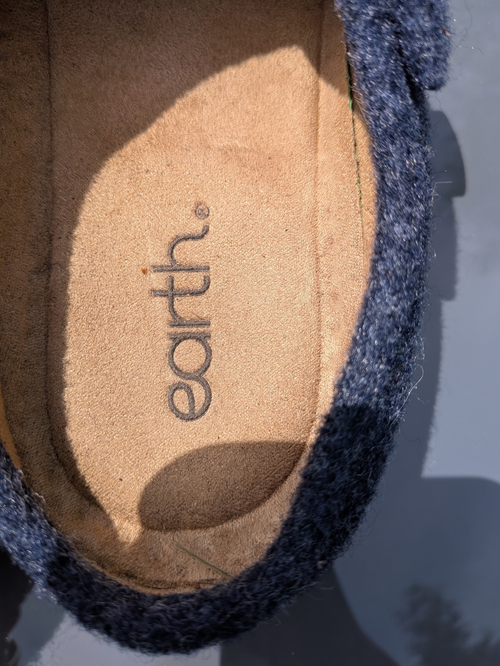 Earth Ezra Navy Boiled Wool Slip-On Clogs Mules Boho Shabby Chic Comfort Size 9 - Picture 4 of 7